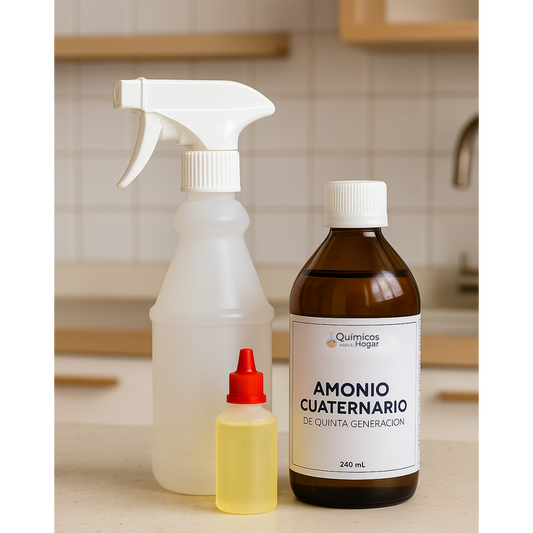 Kit Amonio Cuaternario Concentrado (Frasco 240 mL + Atomizador + Fragancia)