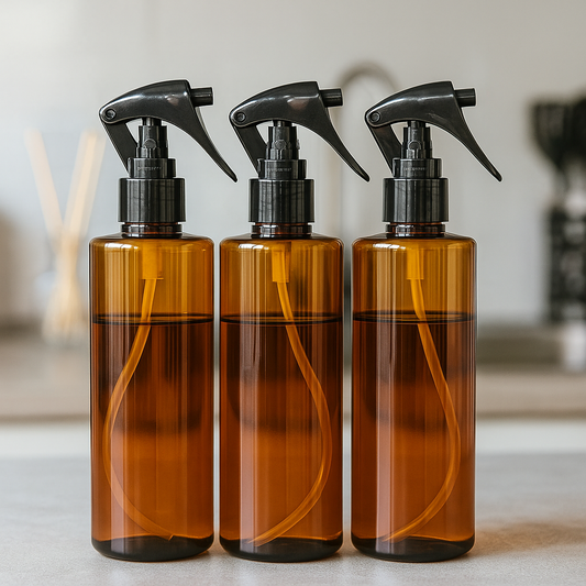 Set Atomizadores Ámbar PET 250 mL x3 | Envase Spray Reutilizable