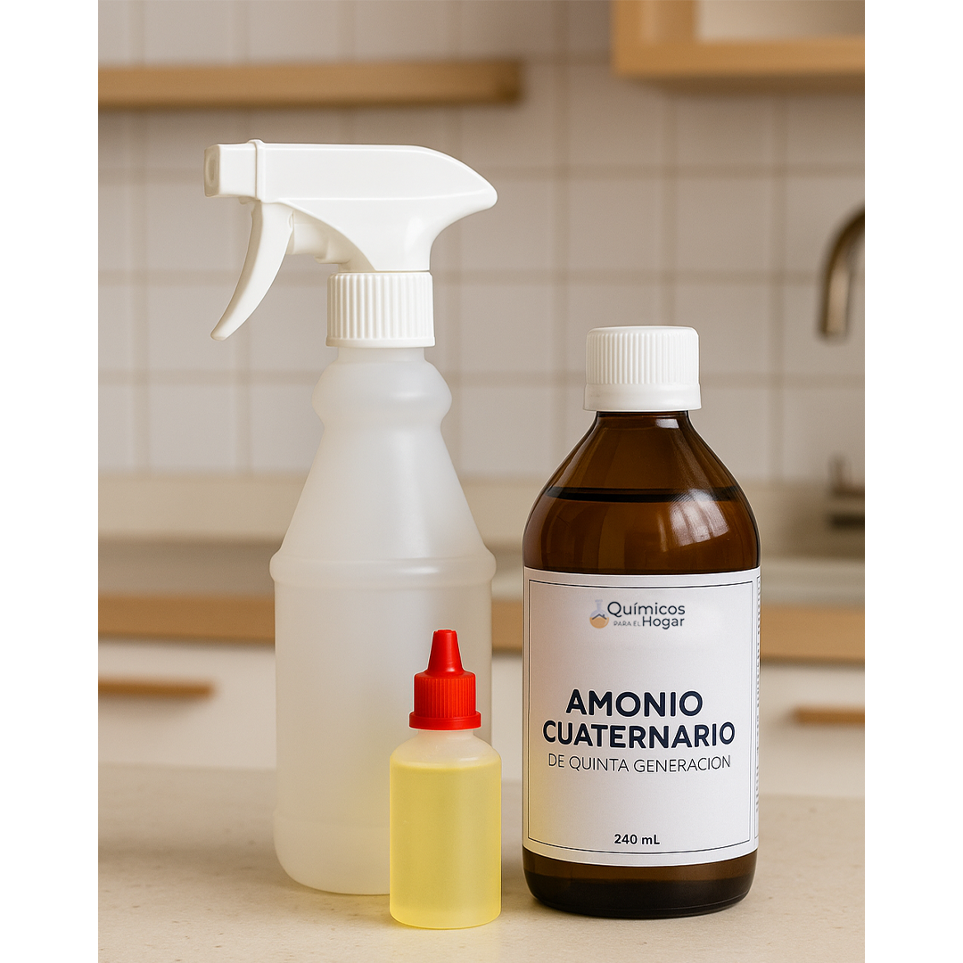 Kit Amonio Cuaternario Concentrado (Frasco 240 mL + Atomizador + Fragancia)